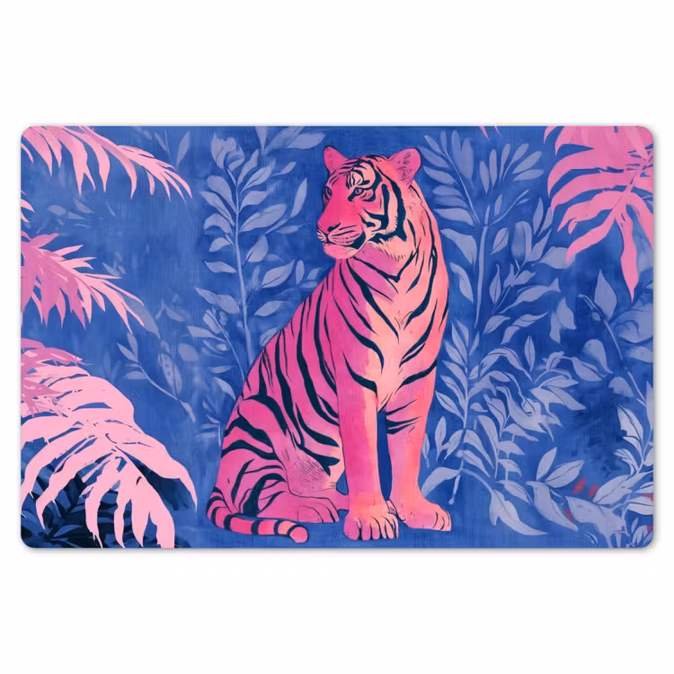 Tijger - Roze - Bladeren - Jungle Placemat vinyl groot -zzsfeer1_Kitchenyeah-website