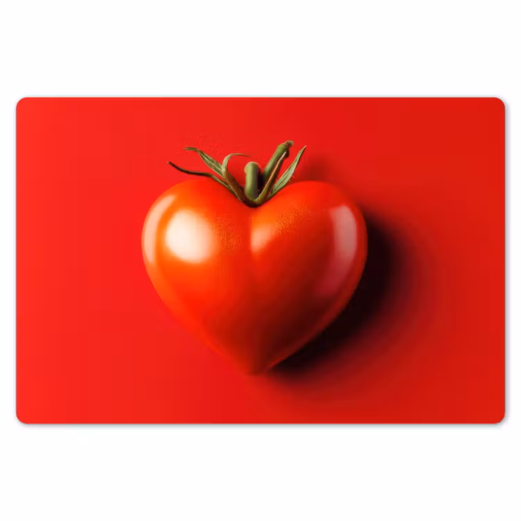 Tomaat - Rood - Hart Placemat vinyl groot -zzsfeer1_Kitchenyeah-website