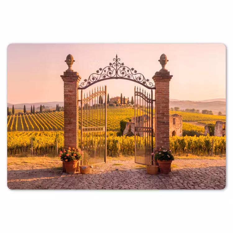 Poort - Landschap - Platteland - Zonlicht - Warm Placemat vinyl groot -zzsfeer1_Kitchenyeah-website