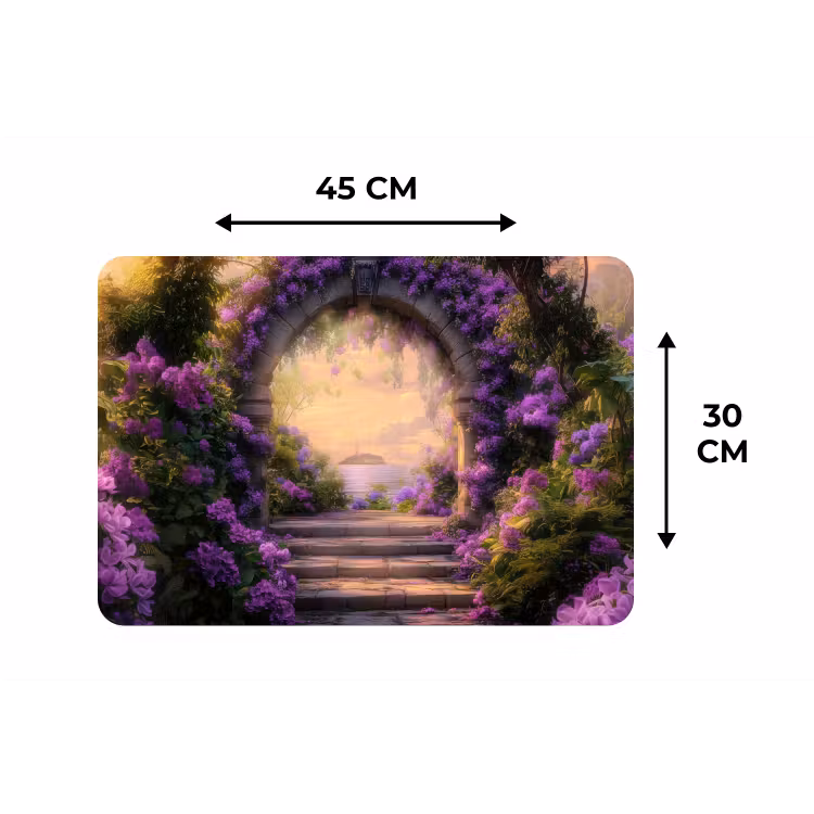 Poort - Paars - Bloemen Placemat vinyl groot -specs