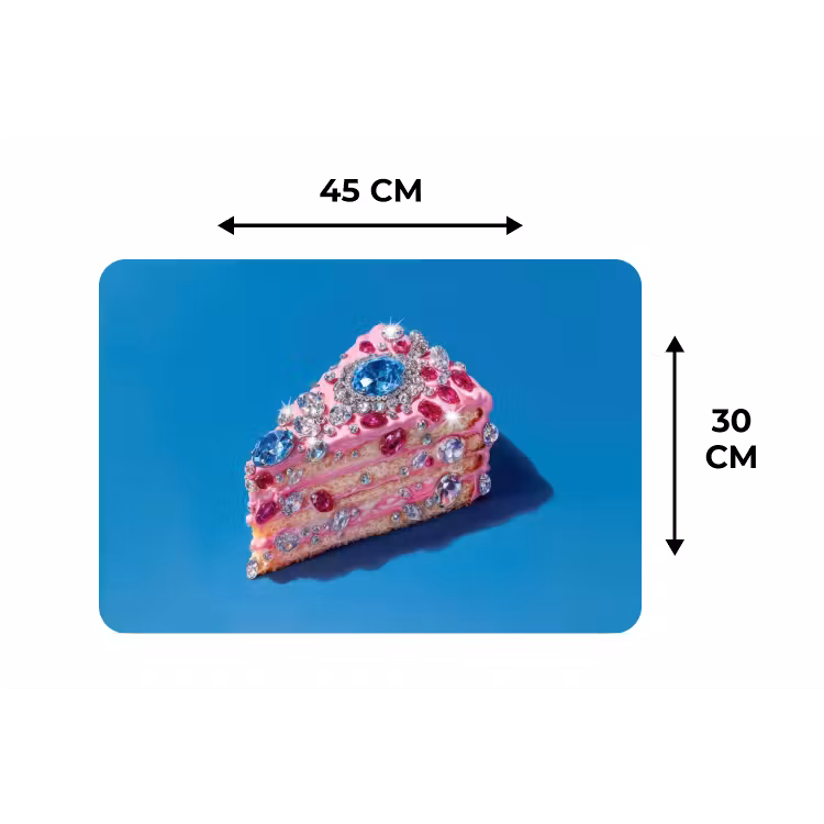 Taart - Edelstenen - Glitters - Roze Placemat vinyl groot -specs