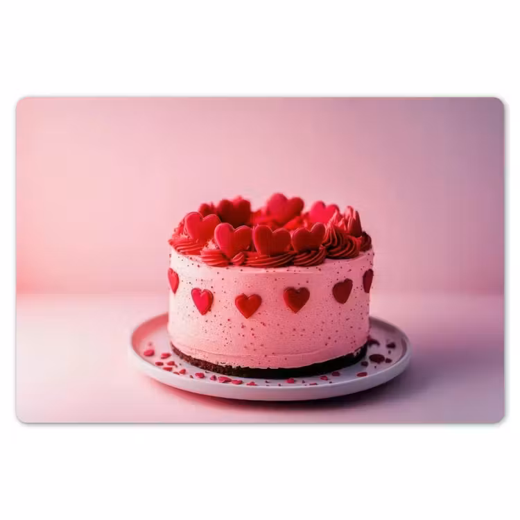 Taart - Hart - Roze Placemat vinyl groot -zzsfeer1_Kitchenyeah-website
