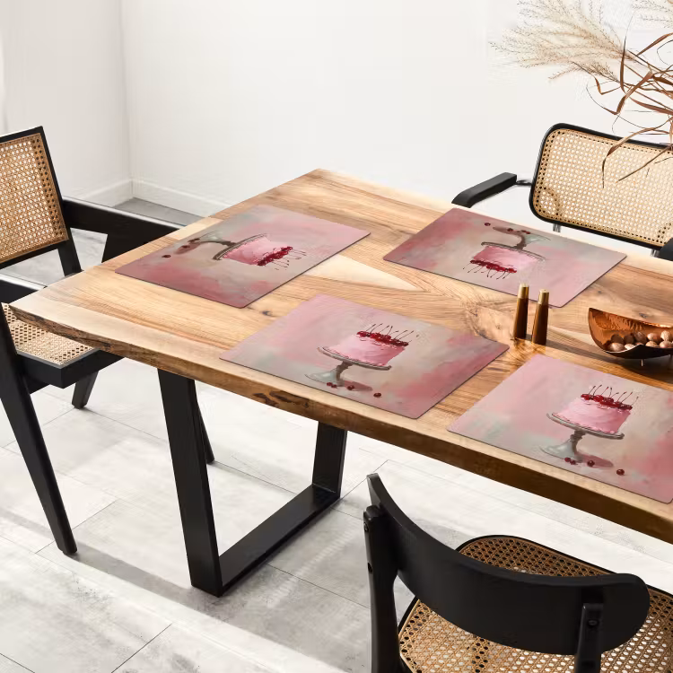 Taart - Pink - Cherry Placemat vinyl groot -zzsfeer4_Kitchenyeah-website