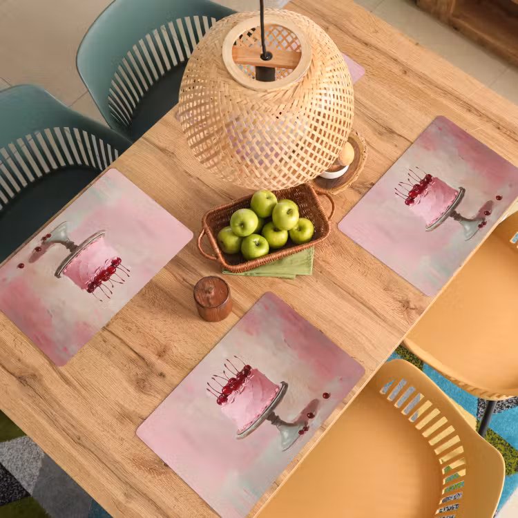 Taart - Pink - Cherry Placemat vinyl groot -zzsfeer5_Kitchenyeah-website