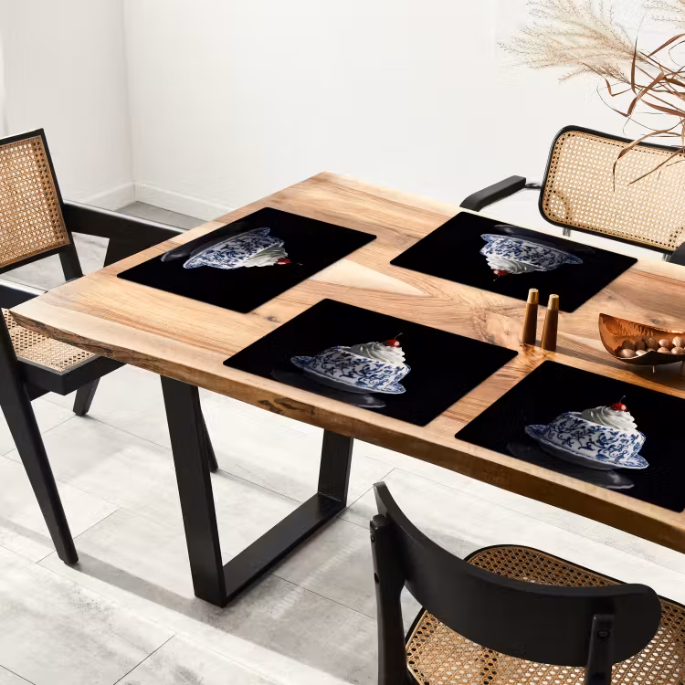Taart - Slagroom - Kers - Bord - Delfts blauw Placemat vinyl groot -zzsfeer4_Kitchenyeah-website