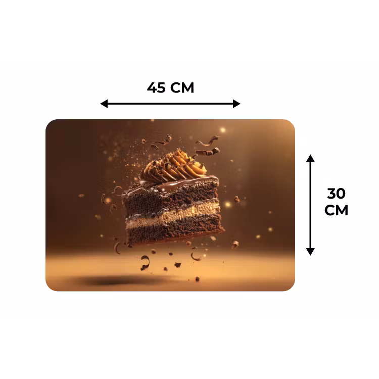 Taart - Chocolade - Eten - Brownie Placemat vinyl groot -specs