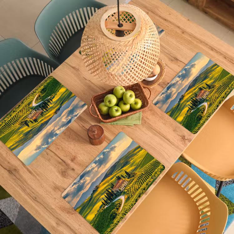 Toscane - Landschap - Wijngaarden Placemat vinyl groot -zzsfeer5_Kitchenyeah-website