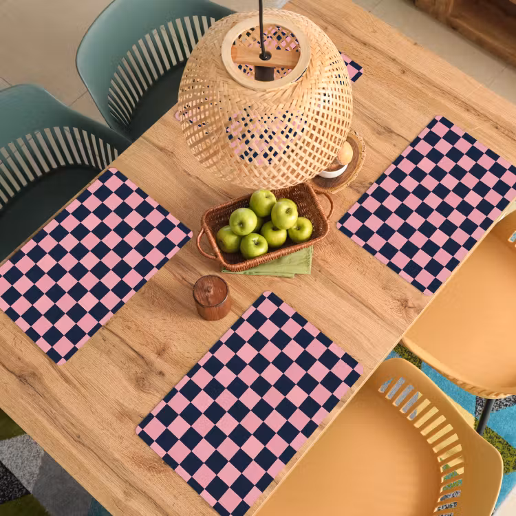 Traditioneel - Patroon - Blauw - Roze Placemat vinyl groot 368 -zzsfeer5_Kitchenyeah-website