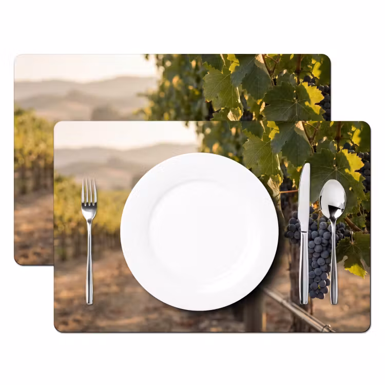 Druiven - Wijngaard - Zonlicht Placemat vinyl groot -zzsfeer2_Kitchenyeah-website