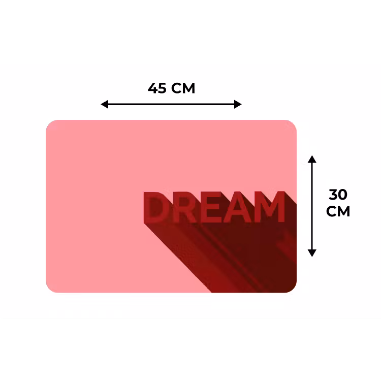 Dream - 3D - Rood - Roze Placemat vinyl groot -specs