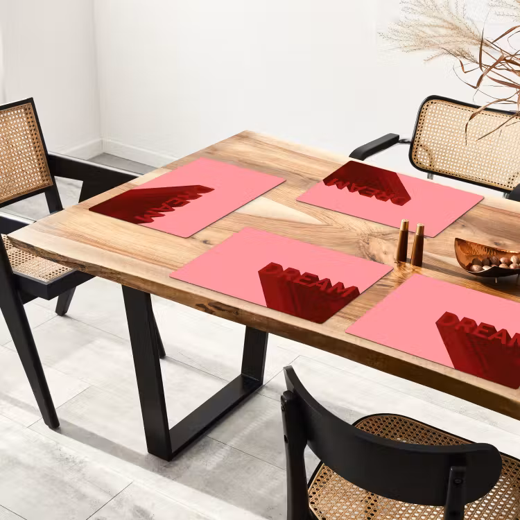 Dream - 3D - Rood - Roze Placemat vinyl groot -zzsfeer4_Kitchenyeah-website