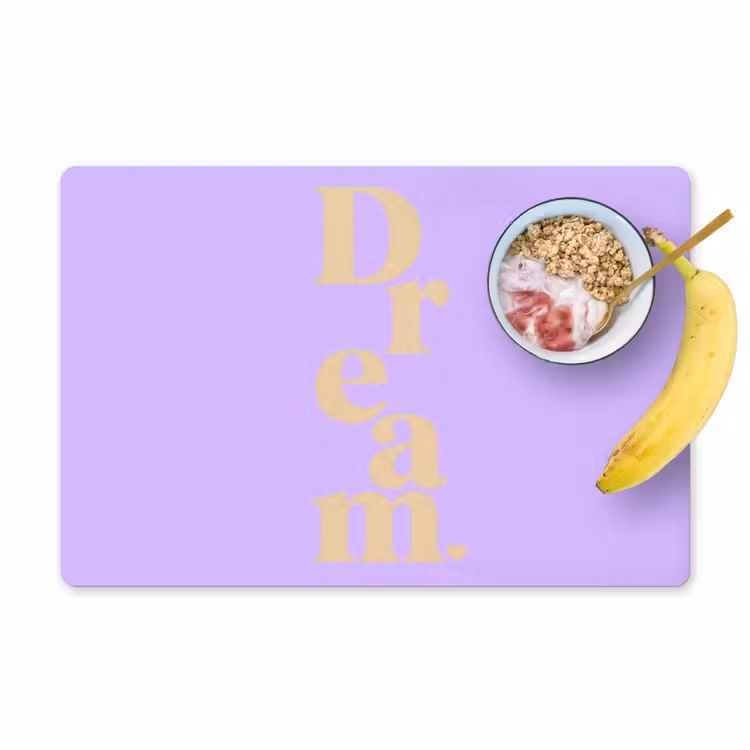 Dream - Paars - Typografisch Placemat vinyl groot -zzzproduct_Kitchenyeah-website