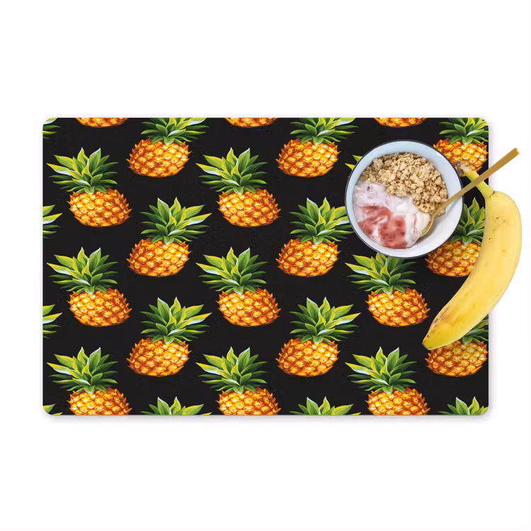 Tropische - Ananas - Zwart Placemat vinyl groot 368 -zzzproduct_Kitchenyeah-website