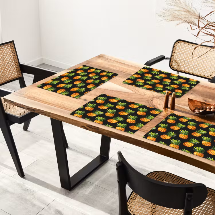 Tropische - Ananas - Zwart Placemat vinyl groot 368 -zzsfeer4_Kitchenyeah-website