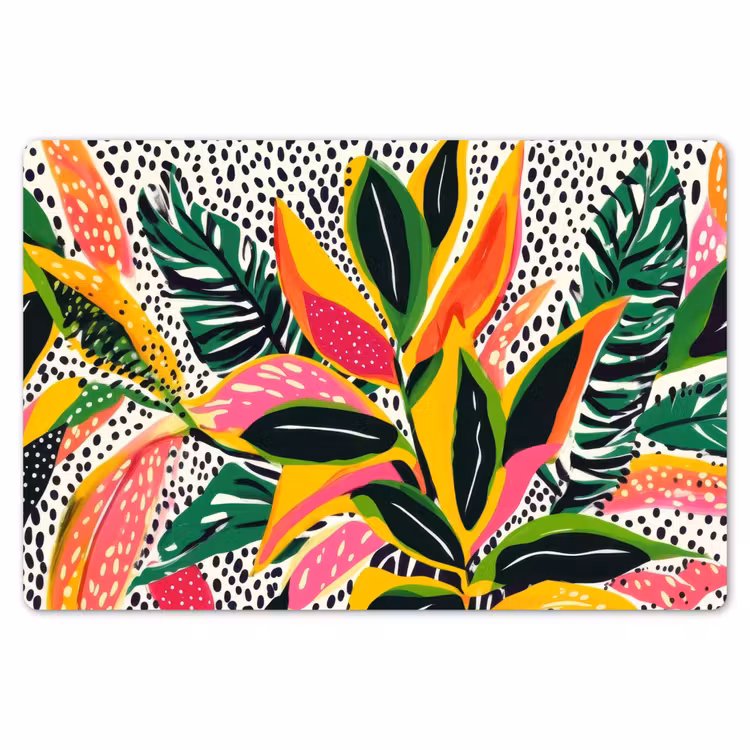 Tropisch - Bladeren - Zwart - wit Placemat vinyl groot -zzsfeer1_Kitchenyeah-website