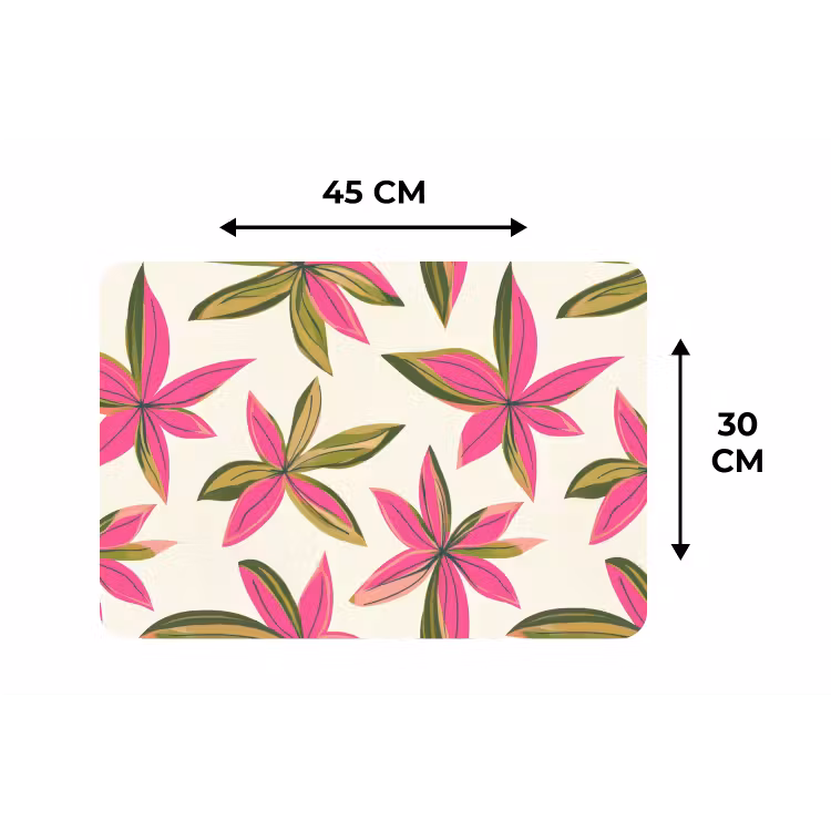 Tropisch - Bloem - Roze Placemat vinyl groot 368 -specs