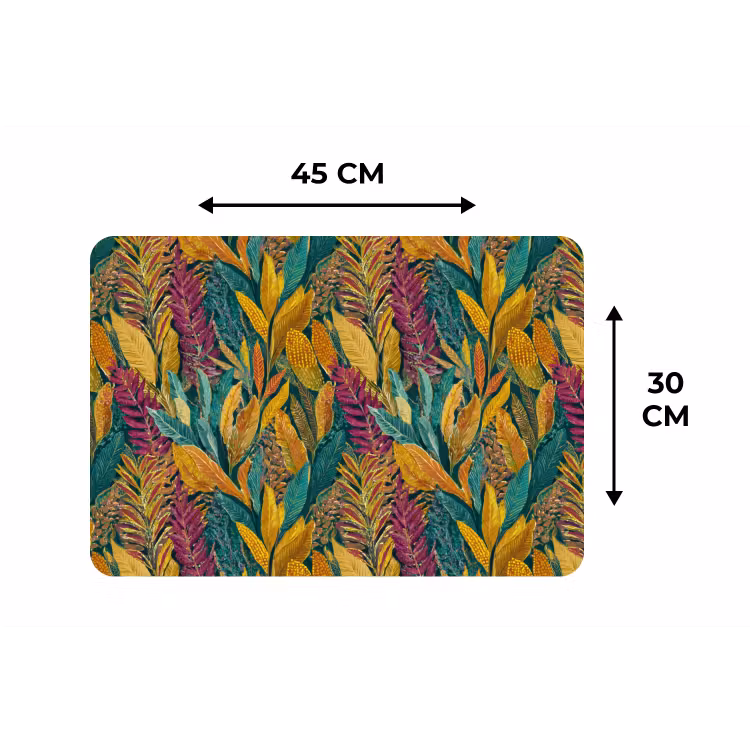 Tropische - Botanisch - Patroon - Kleurrijk - Exotisch Placemat vinyl groot 368 -specs