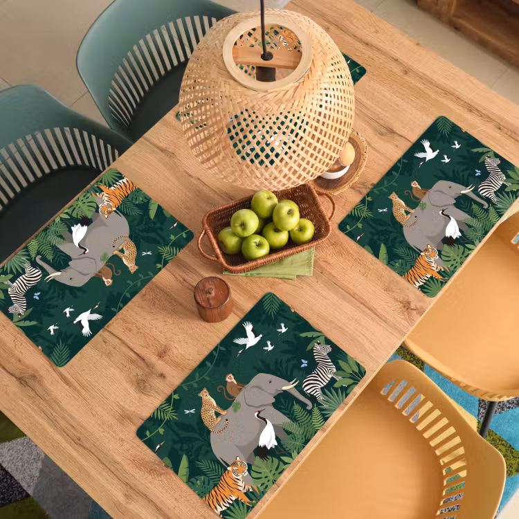 Tropisch - Jungle - Groen Placemat vinyl groot -zzsfeer5_Kitchenyeah-website