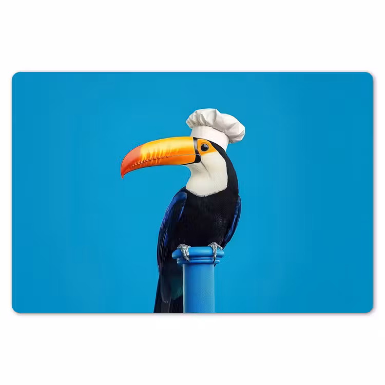 Tucan - Sokkel - Vogel - Koksmuts Placemat vinyl groot -zzsfeer1_Kitchenyeah-website