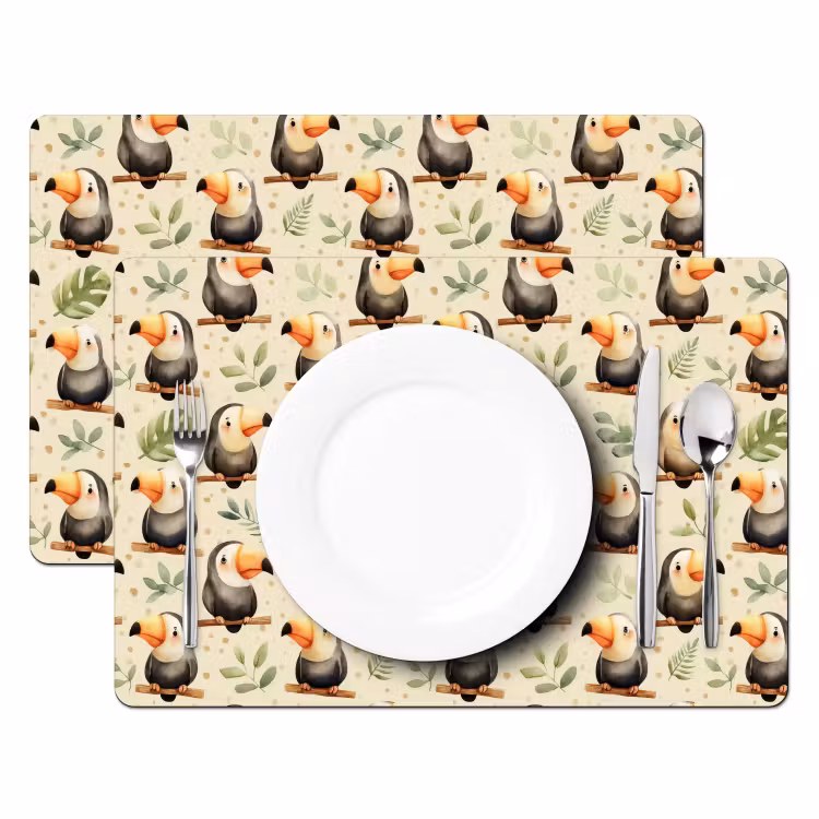 Toekans - Exotisch - Kleurrijk Placemat vinyl groot 368 -zzsfeer2_Kitchenyeah-website