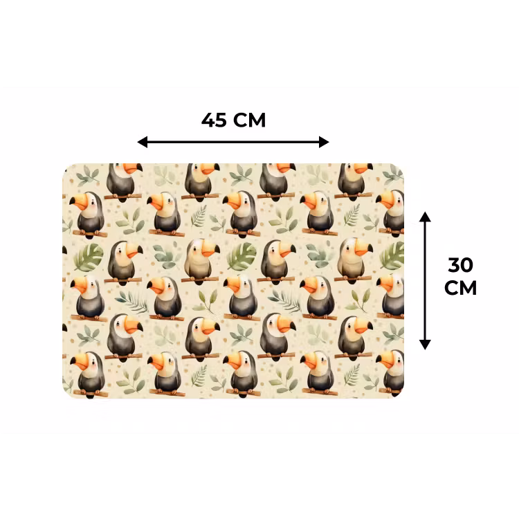 Toekans - Exotisch - Kleurrijk Placemat vinyl groot 368 -specs