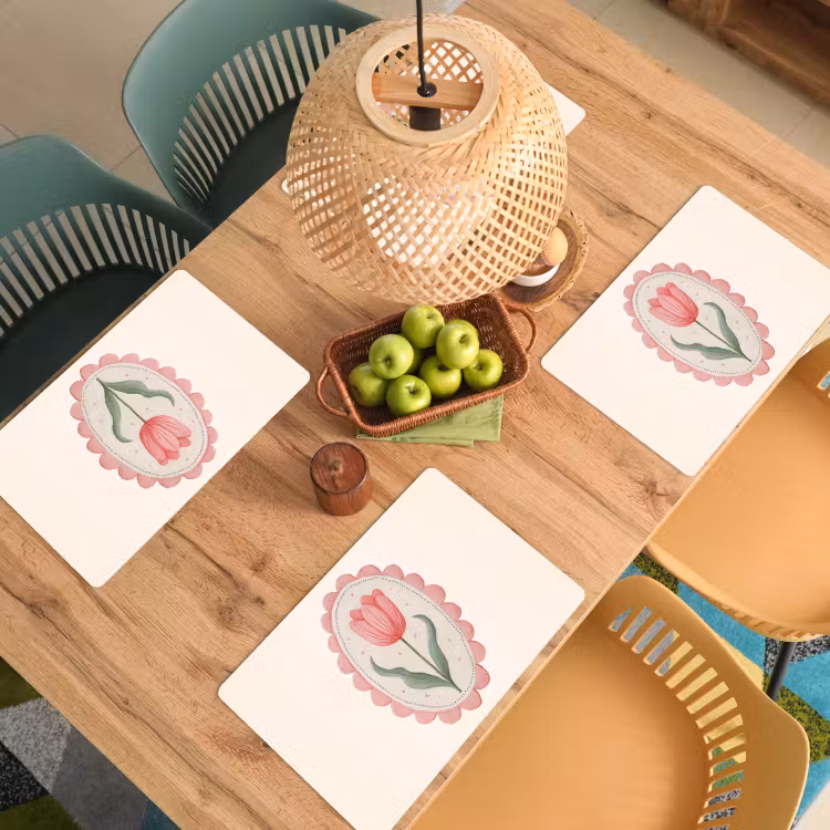 Tulp - Lijst - Ovaal - Illustratie Placemat vinyl groot -zzsfeer5_Kitchenyeah-website