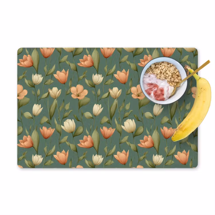 Tulpen - Botanisch - Groen Placemat vinyl groot 368 -zzzproduct_Kitchenyeah-website