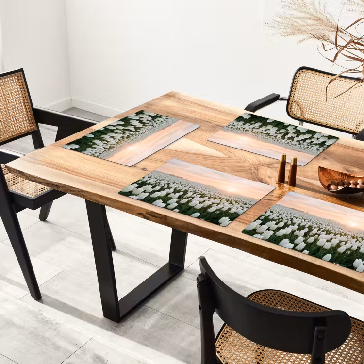 Tulpen - Landschap - Wit Placemat vinyl groot -zzsfeer4_Kitchenyeah-website