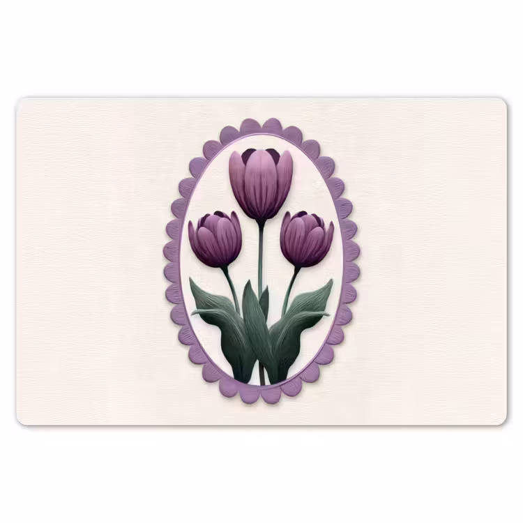 Tulpen - Paars - Lijst - Bladeren Placemat vinyl groot -zzsfeer1_Kitchenyeah-website