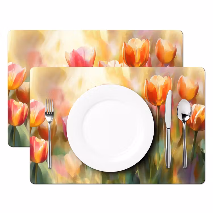 Tulpen - Sprookjesachtig - Kleurrijk Placemat vinyl groot -zzsfeer2_Kitchenyeah-website