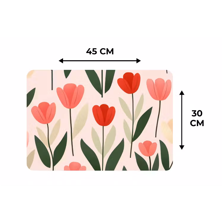 Tulpen - Modern - Roze Placemat vinyl groot -specs