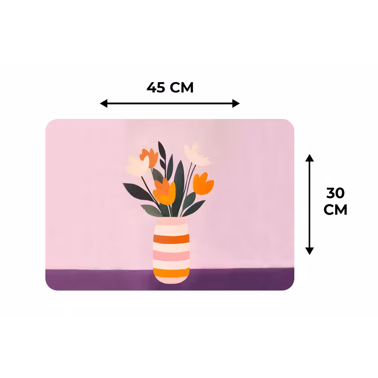 Tulpen - Vaas - Strepen - Paars Placemat vinyl groot -specs