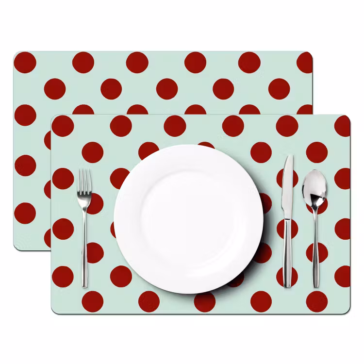 Polka - Dots - Rood Placemat vinyl groot 368 -zzsfeer2_Kitchenyeah-website