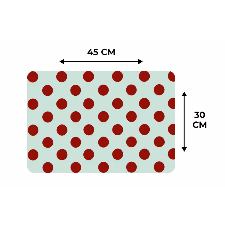 Polka - Dots - Rood Placemat vinyl groot 368 -specs