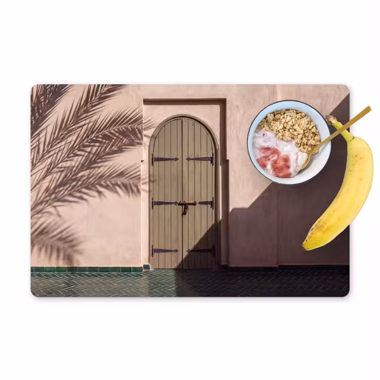 Deur - Hout - Architectuur - Groen - Rustiek Placemat vinyl groot -zzzproduct_Kitchenyeah-website