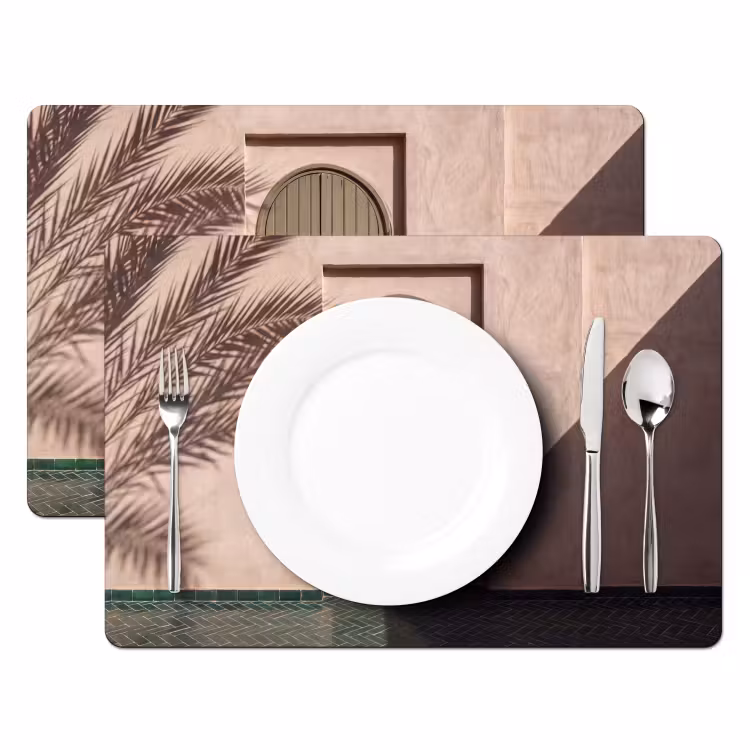 Deur - Hout - Architectuur - Groen - Rustiek Placemat vinyl groot -zzsfeer2_Kitchenyeah-website