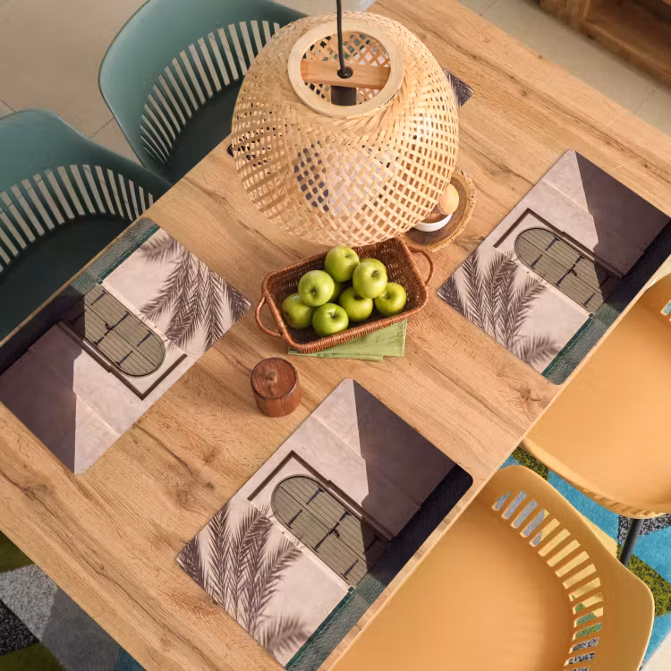 Deur - Hout - Architectuur - Groen - Rustiek Placemat vinyl groot -zzsfeer5_Kitchenyeah-website