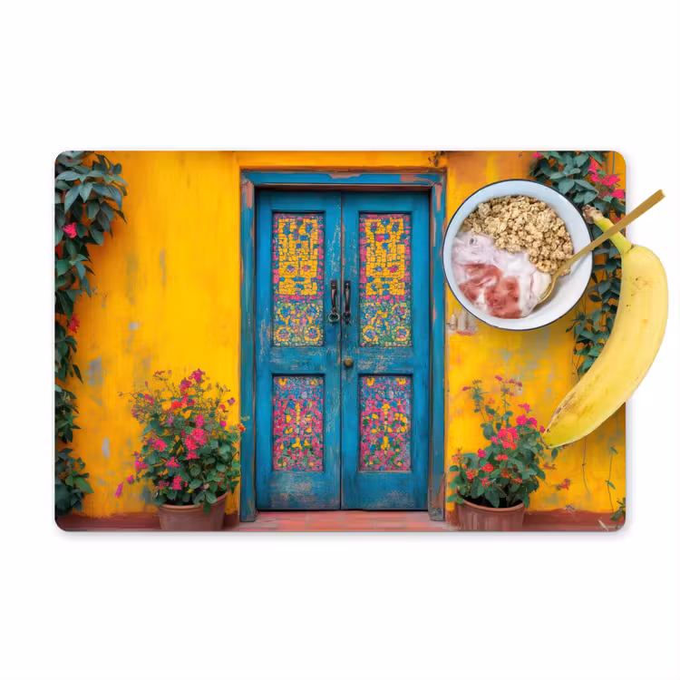 Deuren - Kleurrijk - Planten Placemat vinyl groot -zzzproduct_Kitchenyeah-website