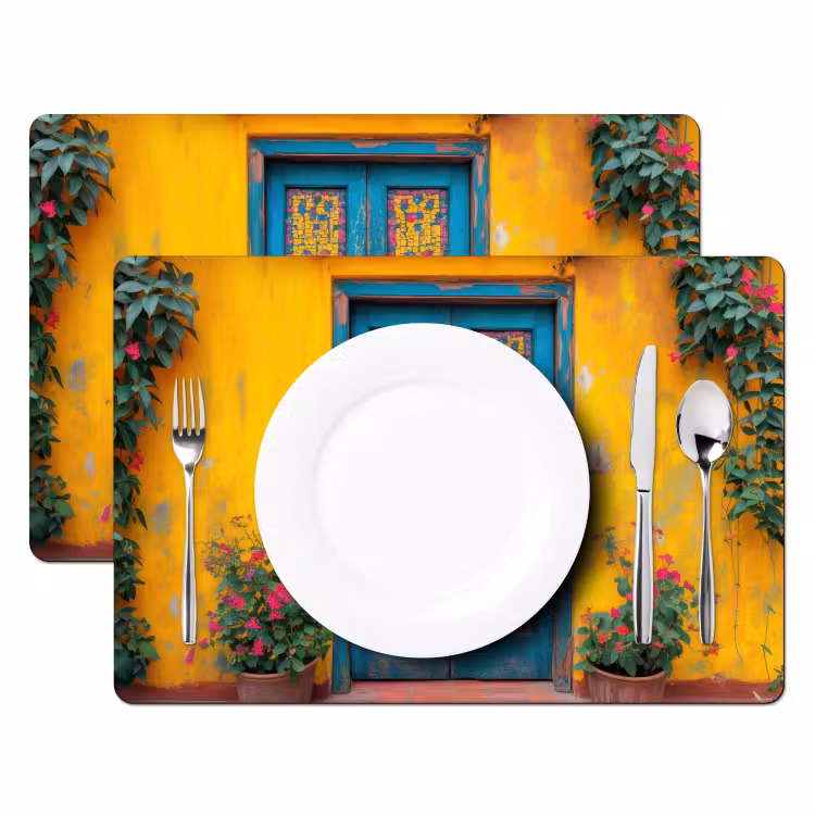 Deuren - Kleurrijk - Planten Placemat vinyl groot -zzsfeer2_Kitchenyeah-website