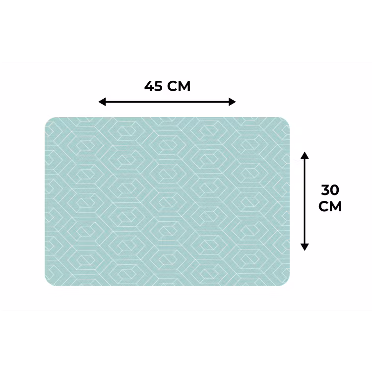 Turquoise - Patroon - Lijnen Placemat vinyl groot 368 -specs