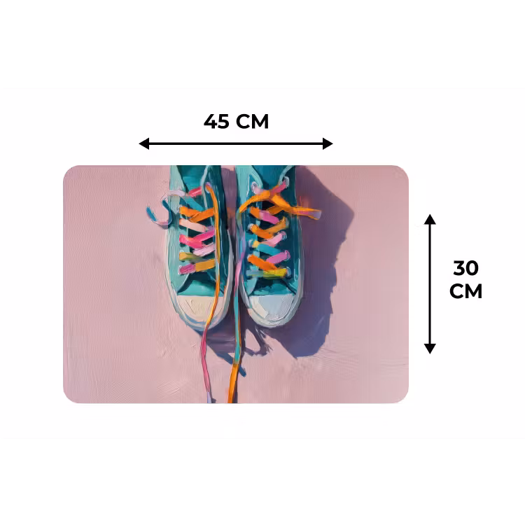 Sneakers - Veters - Kleurrijk - Schaduw Placemat vinyl groot -specs