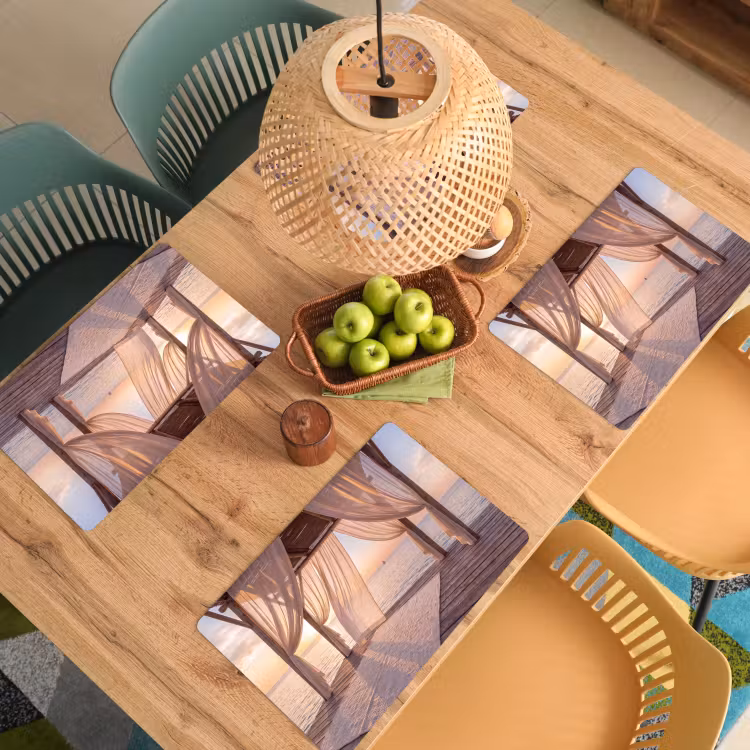 Overkapping - Zee - Zonsondergang - Vakantie - Rust Placemat vinyl groot -zzsfeer5_Kitchenyeah-website