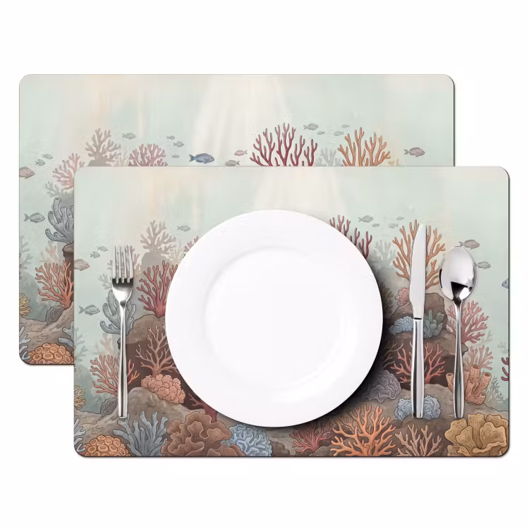 Onderwater - Koraal - Vis - Natuur Placemat vinyl groot -zzsfeer2_Kitchenyeah-website