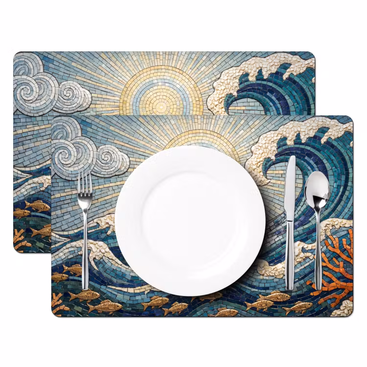 Onderwater - Koraal - Vis - Natuur - Kunst Placemat vinyl groot -zzsfeer2_Kitchenyeah-website