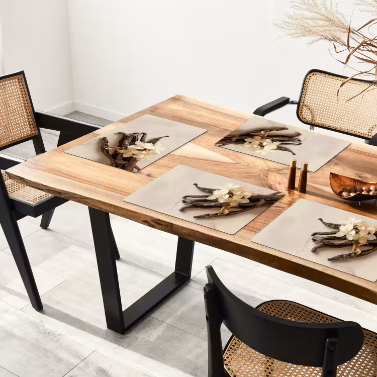 Vanille - Bloemen - Beige Placemat vinyl groot -zzsfeer4_Kitchenyeah-website