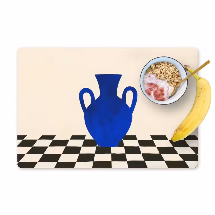 Vaas - Blauw - Geblokt - Modern Placemat vinyl groot -zzzproduct_Kitchenyeah-website