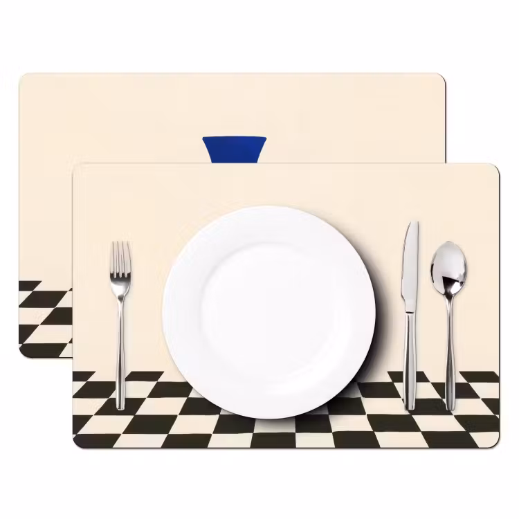 Vaas - Blauw - Geblokt - Modern Placemat vinyl groot -zzsfeer2_Kitchenyeah-website