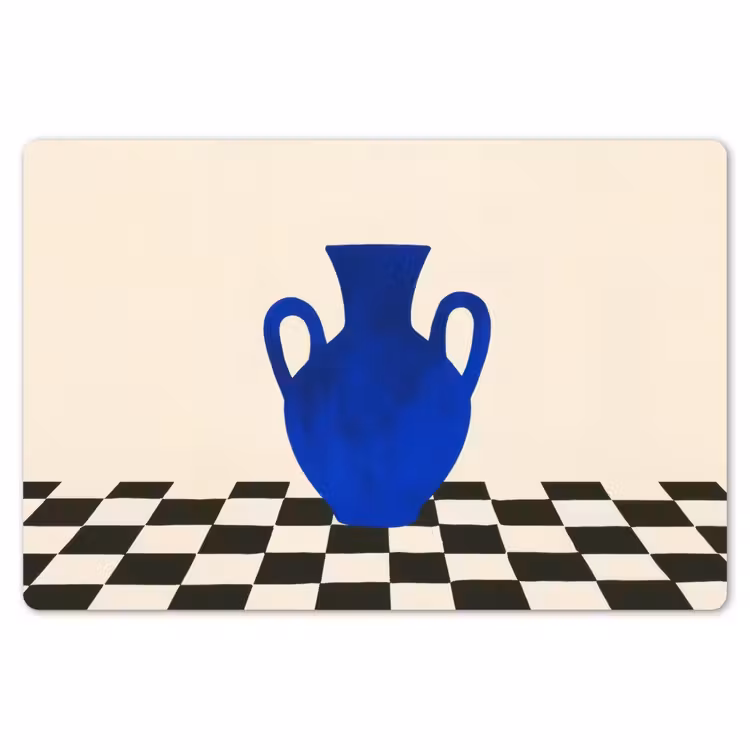 Vaas - Blauw - Geblokt - Modern Placemat vinyl groot -zzsfeer1_Kitchenyeah-website