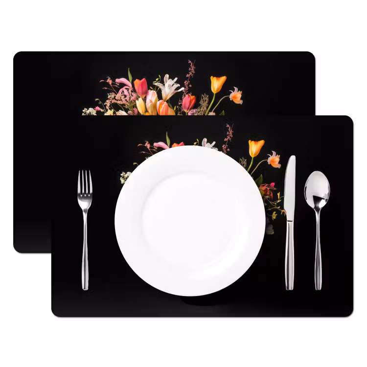 Vaas - Bloemen - Tulpen Placemat vinyl groot -zzsfeer2_Kitchenyeah-website