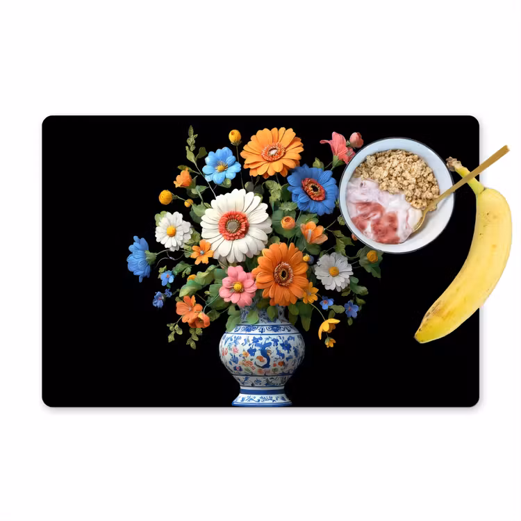 Vaas - Boeket - Bloemen - Kleur Placemat vinyl groot -zzzproduct_Kitchenyeah-website